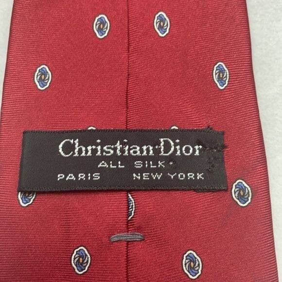 Christian Dior patterned silk Men's Neck Tie - Picture 2 of 4